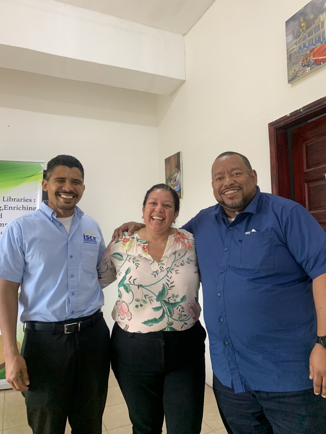 Rolando Cocom, Dr. Melissa Badillo, and Nigel Encalada at ISCR